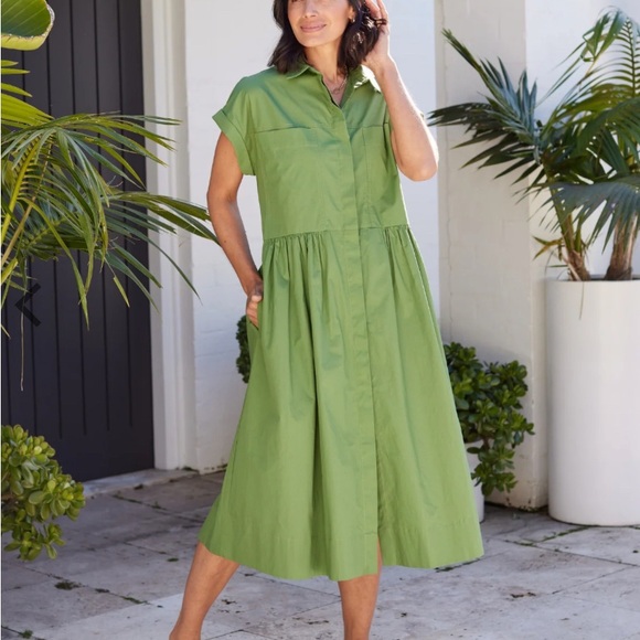 Maye Dresses & Skirts - Mate - Harper Shirtdress - Apple Green - L - NWOT